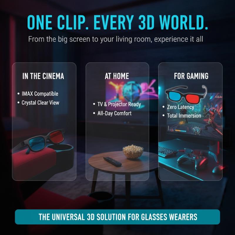 Home Cinema Gaming - 1 paio di occhiali 3D universali,