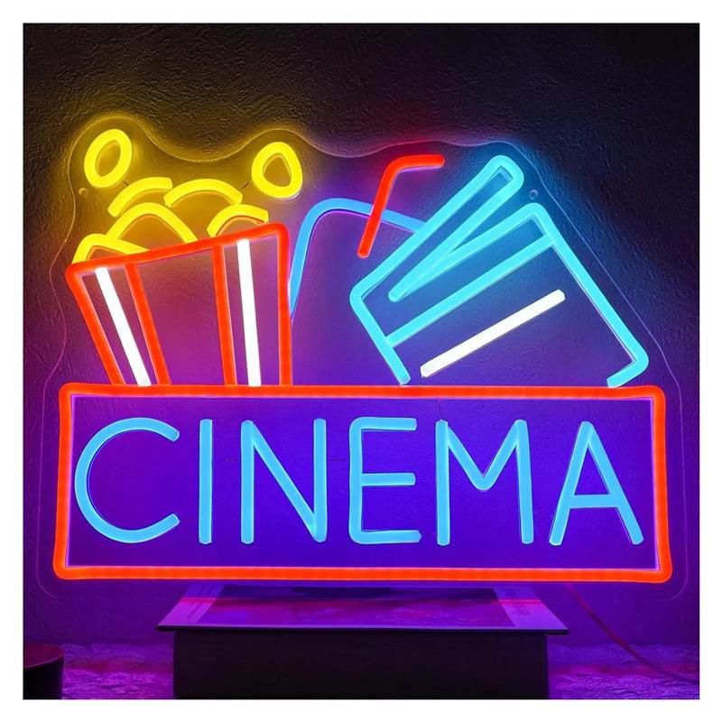 Home Cinema Today - Insegna al neon Cinema alimentata tramite